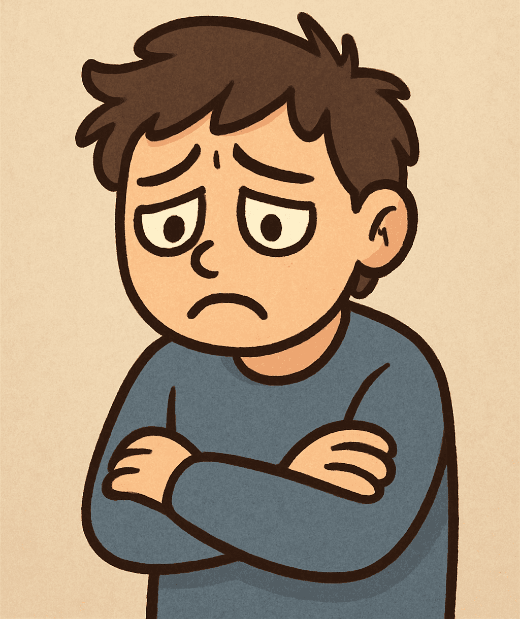 A stressed person representing yesterday