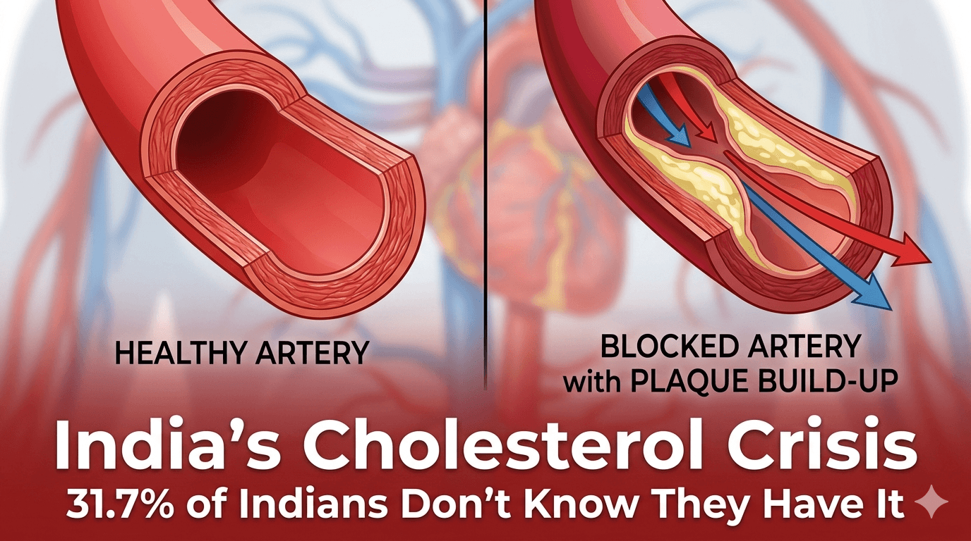 India's Silent Cholesterol Crisis β Why 31.7% of Indians Have Abnormal Cholesterol and Don't Know It